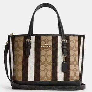 Coach Mollie Tote Bag 25 In Signature Jacquard With Stripes